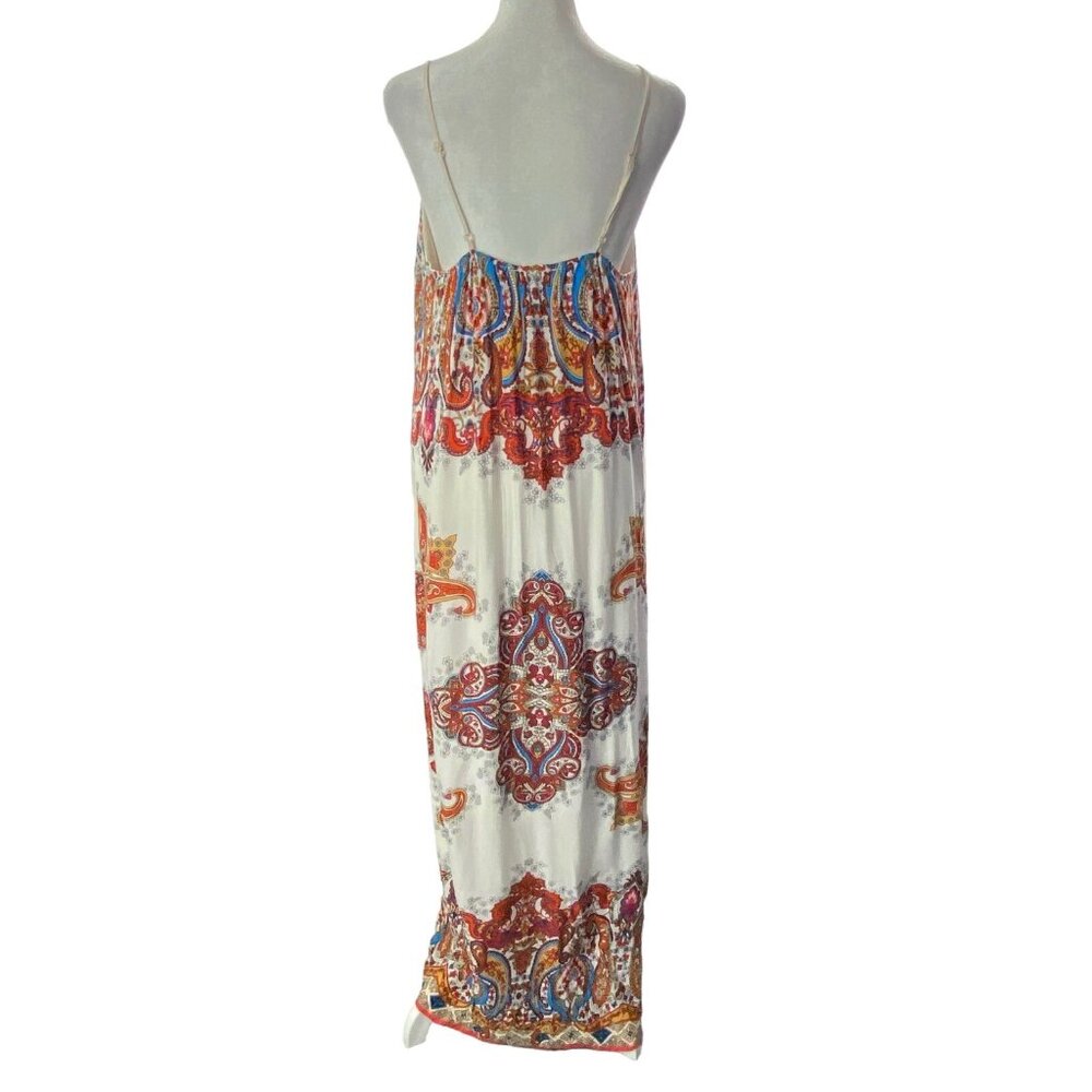 FLYING TOMATOES Women Thin Strap V Neck Maxi Dress Sz M Multicolor Vacation 56-1 - Picture 2 of 11